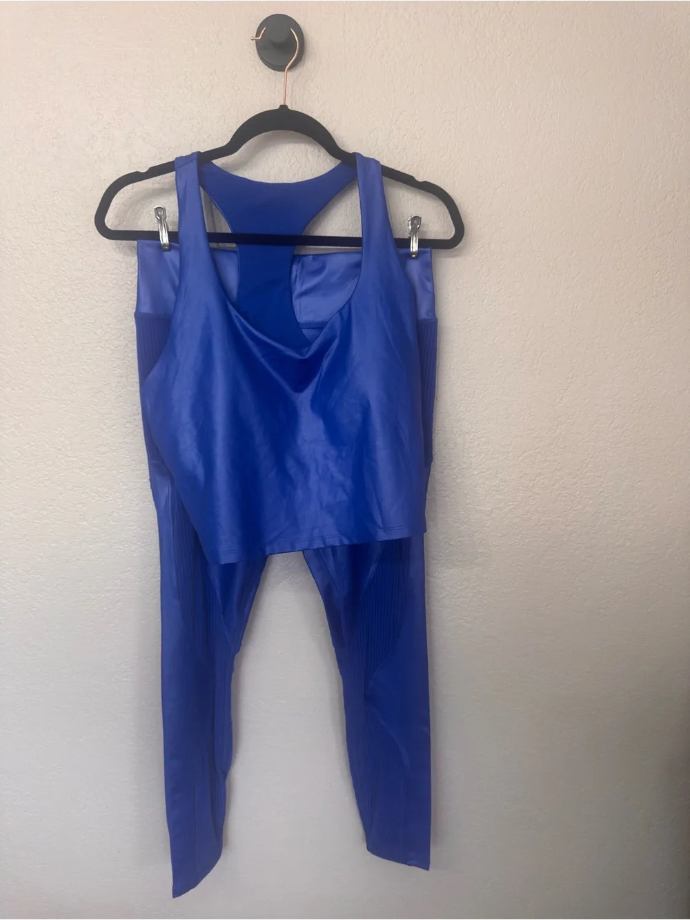 Fabletics Electric Blue Racerback Tank and High-Waist Leggings - Picture 1 of 13